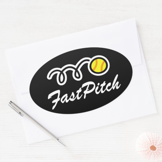 Fastpitch softbal stickers | Ovale vorm (Envelop)