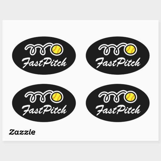 Fastpitch softbal stickers | Ovale vorm (Vel)