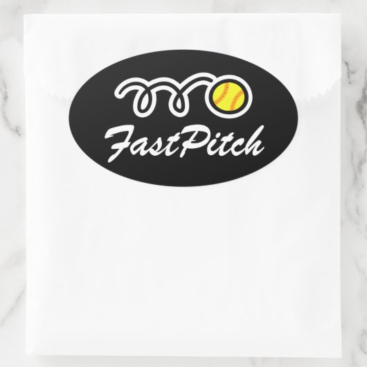 Fastpitch softbal stickers | Ovale vorm (Tas)