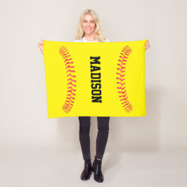 Fastpitch Softball Aangepaste naam of Tekstsport Fleece Deken