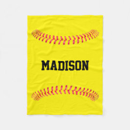 Fastpitch Softball Aangepaste naam of Tekstsport Fleece Deken