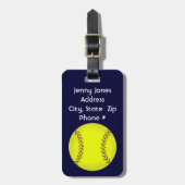 Fastpitch Softball Bagagelabel (Voorkant verticaal)