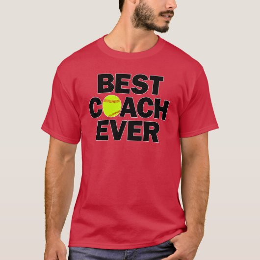 Fastpitch Softball Beste coach Ooit Mannen T-Shirt (Voorkant)