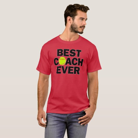Fastpitch Softball Beste coach Ooit Mannen T-Shirt (Voorkant volledig)