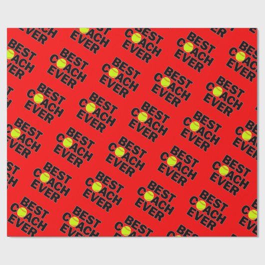 Fastpitch Softball Beste coach van elke Sportparti Cadeaupapier (Vlak)