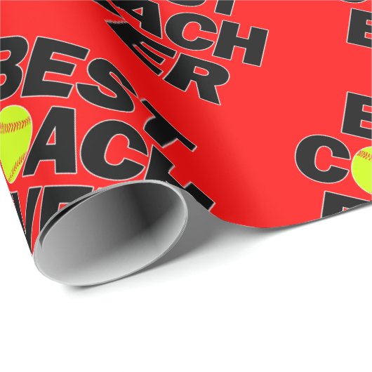 Fastpitch Softball Beste coach van elke Sportparti Cadeaupapier (Rol Hoek)