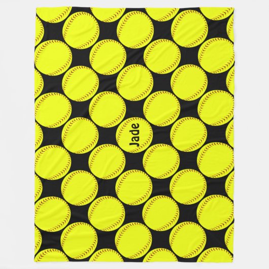 Fastpitch Softball Blanket Fleece Deken (Voorkant)