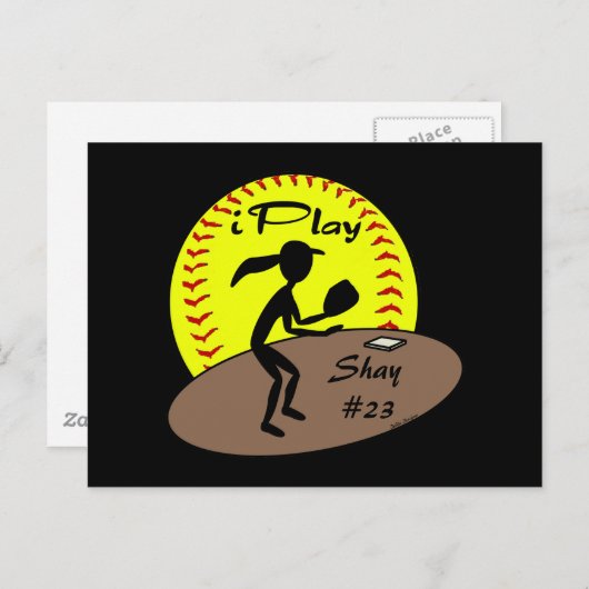 Fastpitch Softball Briefkaart (Voorkant / Achterkant)