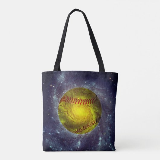 Fastpitch Softball Buitenspace Galaxy Unieke Sport Tote Bag (Achterkant)