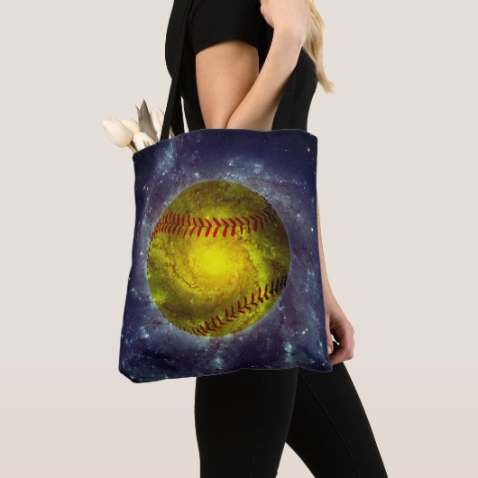 Fastpitch Softball Buitenspace Galaxy Unieke Sport Tote Bag (Dichtbij)