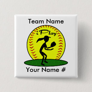 Fastpitch Softball Button