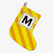 Fastpitch Softball Candy Cane Kerststop Grote Kerstsok (Voorkant (Hangend))