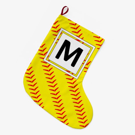 Fastpitch Softball Candy Cane Kerststop Grote Kerstsok (Voorkant (Hangend))