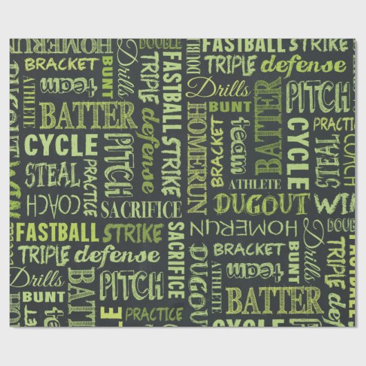 Fastpitch Softball Chalkboard Termen Cadeaupapier (Vlak)