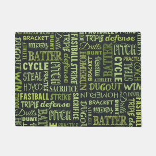 Fastpitch Softball Chalkboard Termen Deurmat