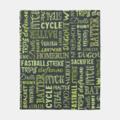 Fastpitch Softball Chalkboard Termen Fleece Deken (Voorkant)