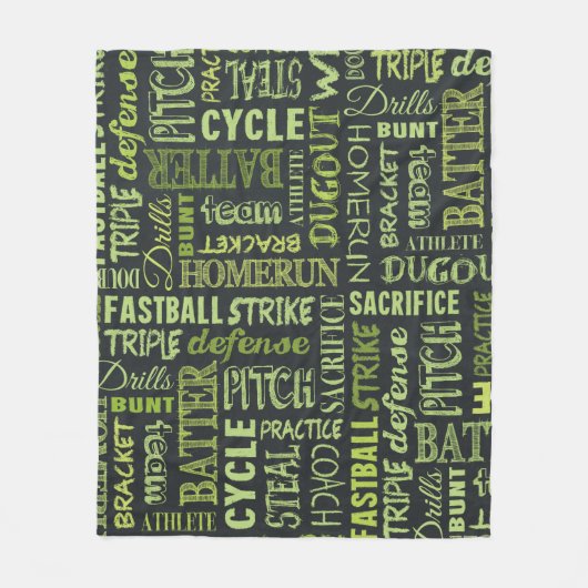Fastpitch Softball Chalkboard Termen Fleece Deken (Voorkant)