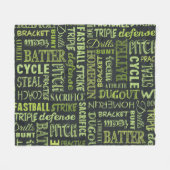Fastpitch Softball Chalkboard Termen Fleece Deken (Voorkant (Horizontaal))