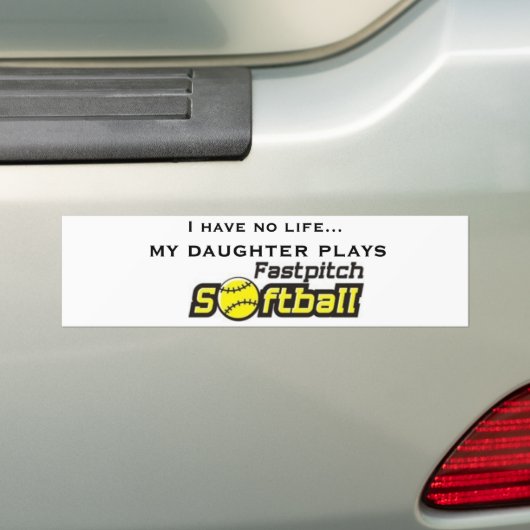 fastpitch-softball-clipart-11, ik heb geen leven.. bumpersticker (Op auto)