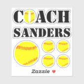 Fastpitch Softball Coach Aangepaste naam Fun Sport Sticker (Vel)