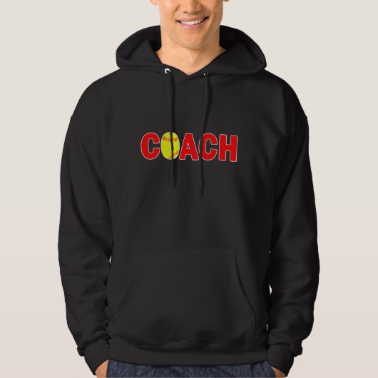 Fastpitch Softball Coach Black Sweatshirt (Voorkant)