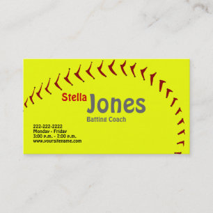 Fastpitch Softball Coach's Profile Cards Visitekaartje
