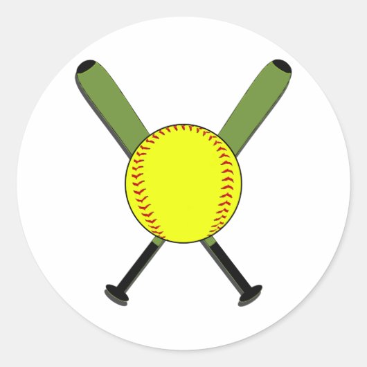 Fastpitch Softball en Crossed Bats Stickers (Voorkant)