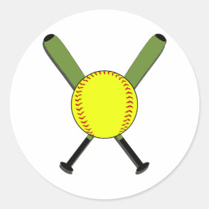 Fastpitch Softball en Crossed Bats Stickers