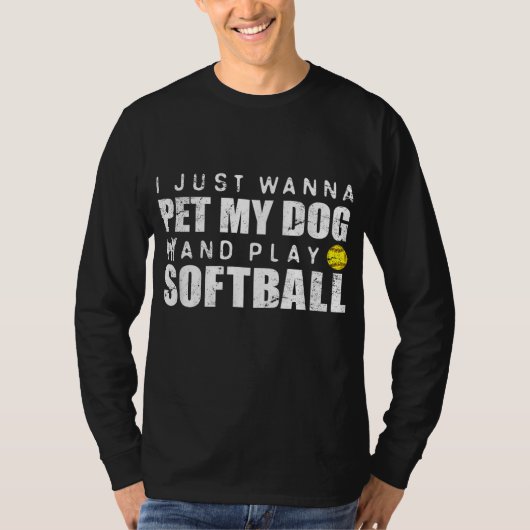 Fastpitch Softball Funny Dog T-shirt (Voorkant)