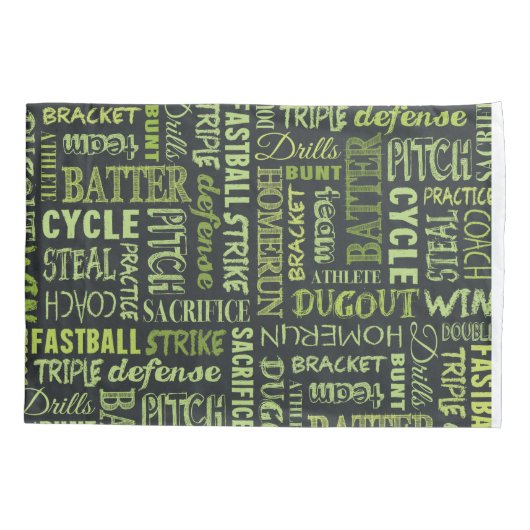 Fastpitch Softball Game Chalkboard Words Kussensloop (Achterkant)