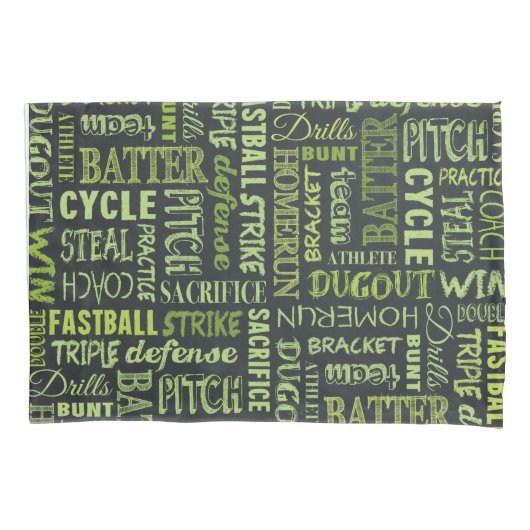 Fastpitch Softball Game Chalkboard Words Kussensloop (Voorkant)