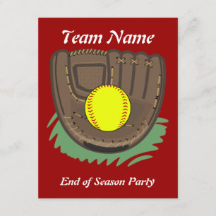 Fastpitch Softball Glove Invitations Kaart