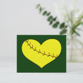 Fastpitch Softball Heart Briefkaart (Staand voorkant)