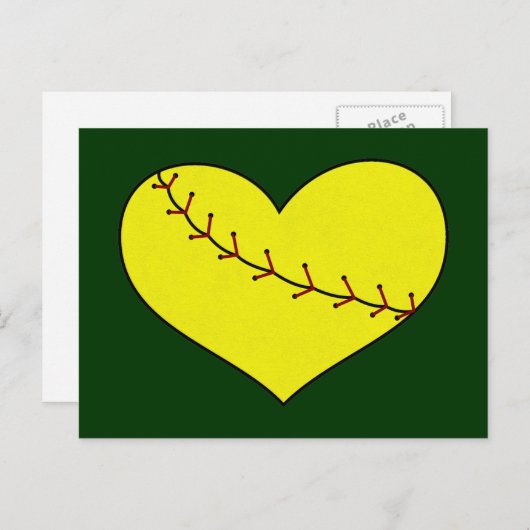 Fastpitch Softball Heart Briefkaart (Voorkant / Achterkant)