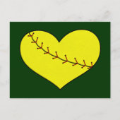 Fastpitch Softball Heart Briefkaart (Voorkant)