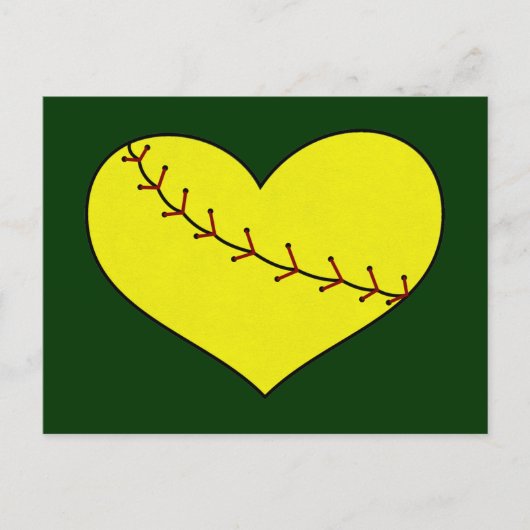 Fastpitch Softball Heart Briefkaart (Voorkant)