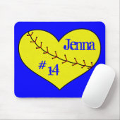 Fastpitch Softball Heart Muismat (Met muis)