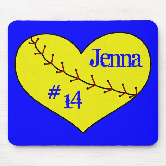 Fastpitch Softball Heart Muismat (Voorkant)
