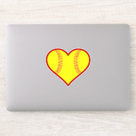 Fastpitch Softball Heart Shape Decorative Sports Sticker