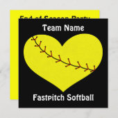 Fastpitch Softball Heart-uitvindingen Kaart (Voorkant / Achterkant)