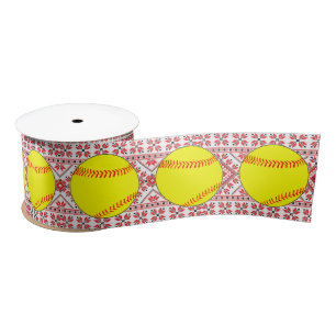 Fastpitch Softball-kerstpatroon Gift Wrapping Satijnen Lint