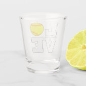 Fastpitch Softball LOVE Fun Player of Coach Party Shot Glas (Achterkant)
