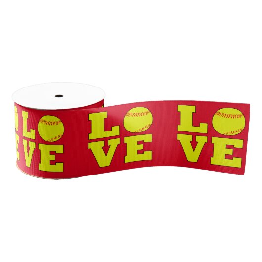 Fastpitch Softball Love Wrapping Ribbon Grosgrain Lint (Spoel)