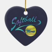 Fastpitch Softball Ma Athletic Tail Keramisch Ornament (Achterkant)