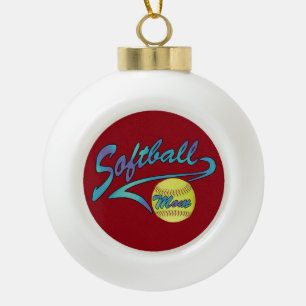Fastpitch Softball Ma Athletic Tail Keramische Bal Ornament