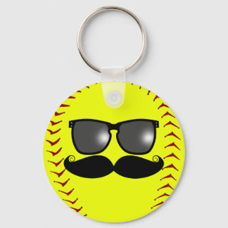 Fastpitch Softball Mustache Sleutelhanger