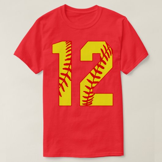Fastpitch Softball Nummer 12 12 Softball Jersey U T-shirt (Design voorkant)