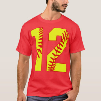 Fastpitch Softball Nummer 12 12 Softball Jersey U T-shirt