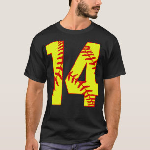 Fastpitch Softball Nummer 14 14 Softball Jersey U T-shirt