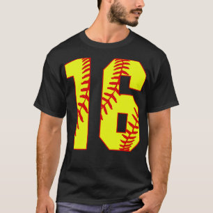 Fastpitch Softball Nummer 16 16 Softball Jersey U T-shirt